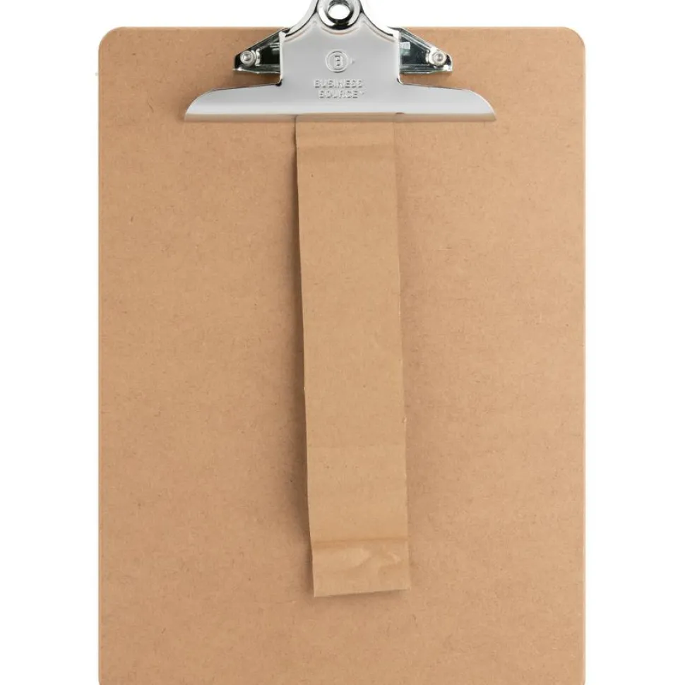 Business Source Hardboard Clipboard - Standard - 9" x 12 1/2" Sheet Size - Hardboard - Brown - 1 Each