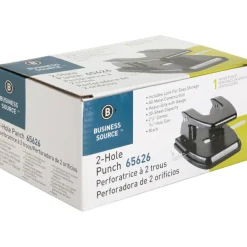 Business Source Heavy-duty Hole Punch - 2 Punch Head(s) - 30 Sheet of 20lb Paper - 1/4