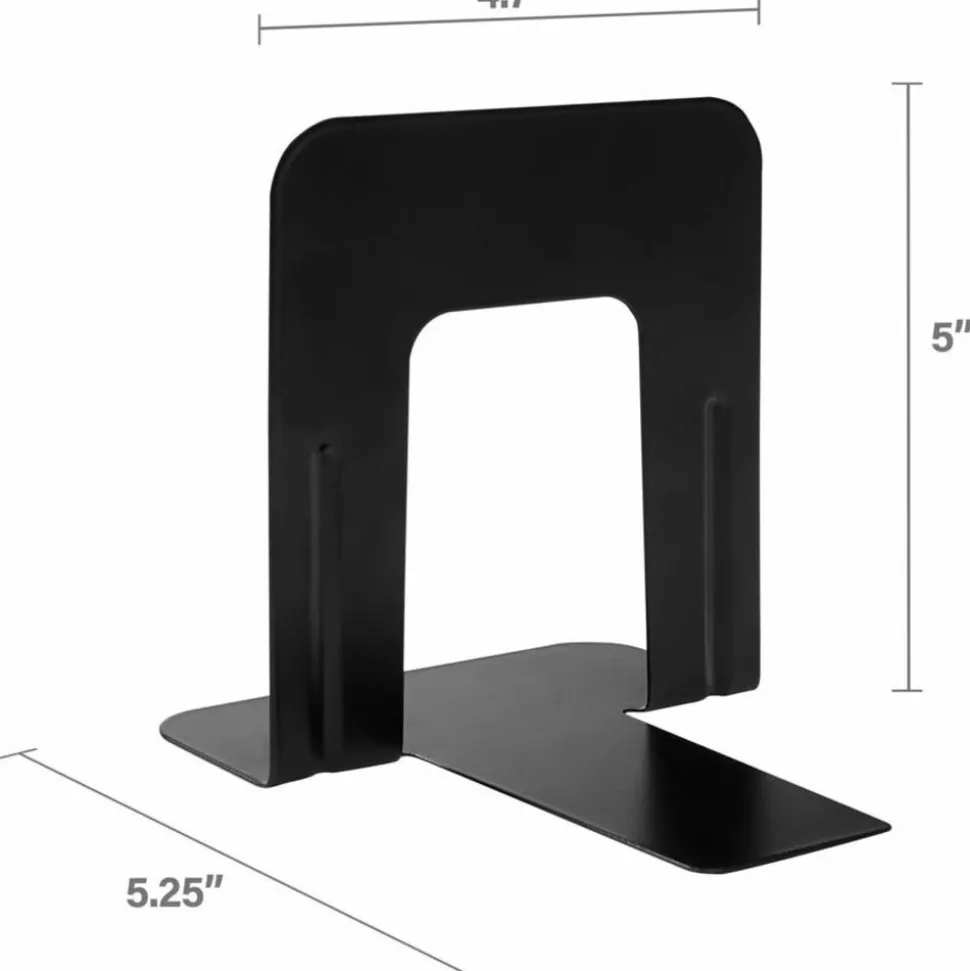 Business Source Heavy-gauge Steel Book Supports - 5.25"x5"x 4.75" Depth - Desktop - Non-skid Base, Scratch Resistant, Stain Resistant - 42550