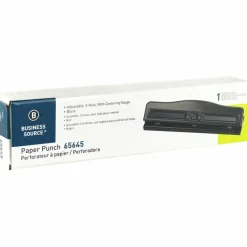 Business Source 3-Hole Adjustable Paper Punch - 3 Punch Head(s) - 11 Sheet Capacity - 1/4