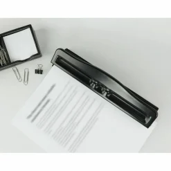 Business Source 3-Hole Adjustable Paper Punch - 3 Punch Head(s) - 11 Sheet Capacity - 1/4