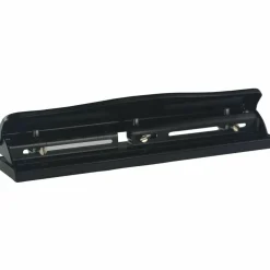 Business Source 3-Hole Adjustable Paper Punch - 3 Punch Head(s) - 11 Sheet Capacity - 1/4