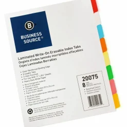 Business Source Laminated Write-On Tab Indexes - 8 Write-on Tab(s) - 8 Tab(s)/Set - 11
