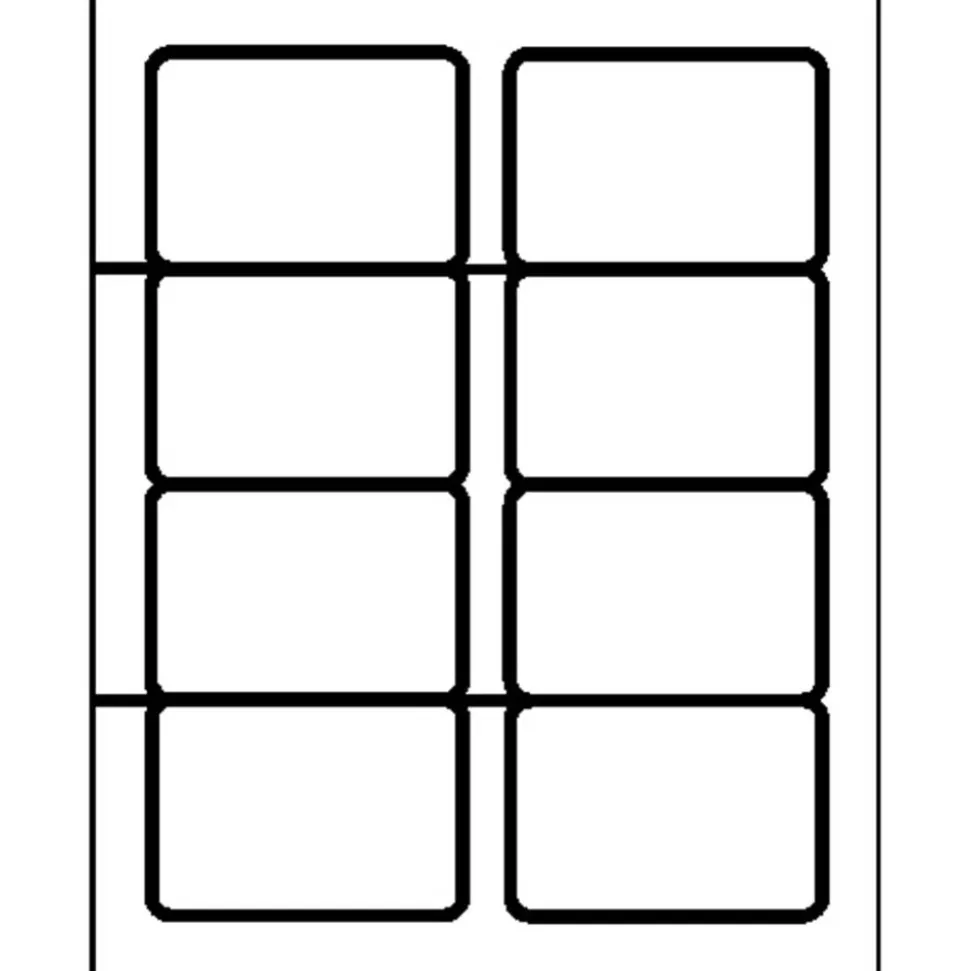 Business Source Laser/Inkjet Name Badge Labels - 2 1/3"x 3 3/8" - Rectangle - Laser, Inkjet - White - 8 / Sheet - Self-adhesive, Jam-free - 400 / Pack