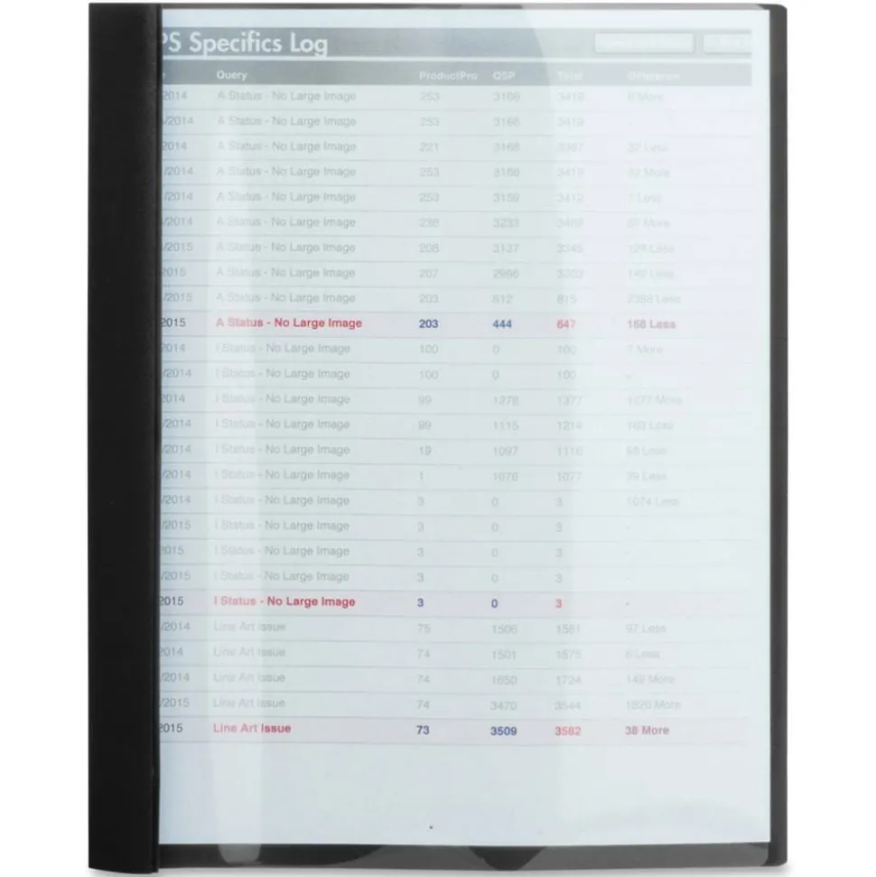 Business Source Letter Report Cover - 1/2" Folder Capacity - 8 1/2" x 11" - 100 Sheets Capacity - 3x Prong Fastener(s) - Black - 25/Box - 78512