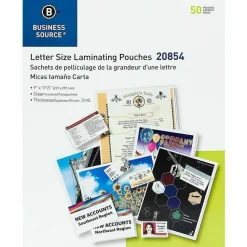 Business Source Letter Size Laminating Pouches - 9
