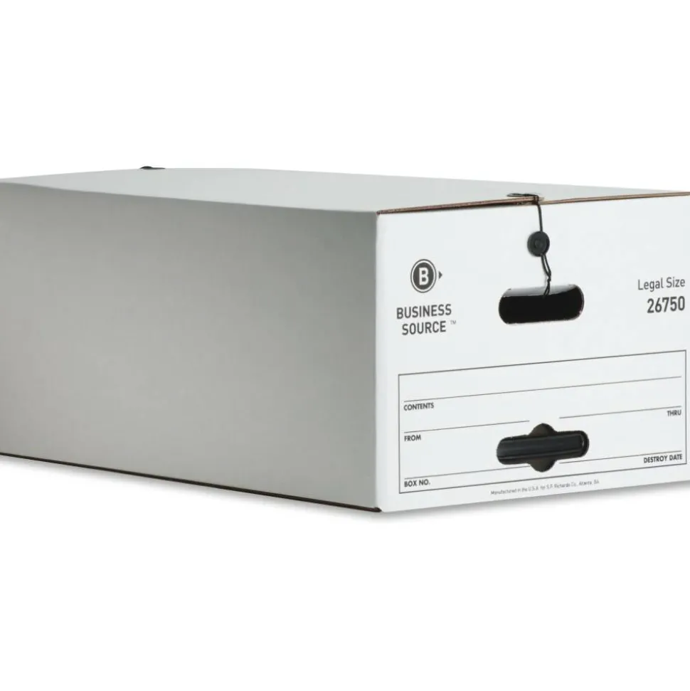 Business Source Light Duty Legal Size Storage Box - External Dimensions: 15"x 24" Depth x 10" - Media Size Supported: Legal - 26750