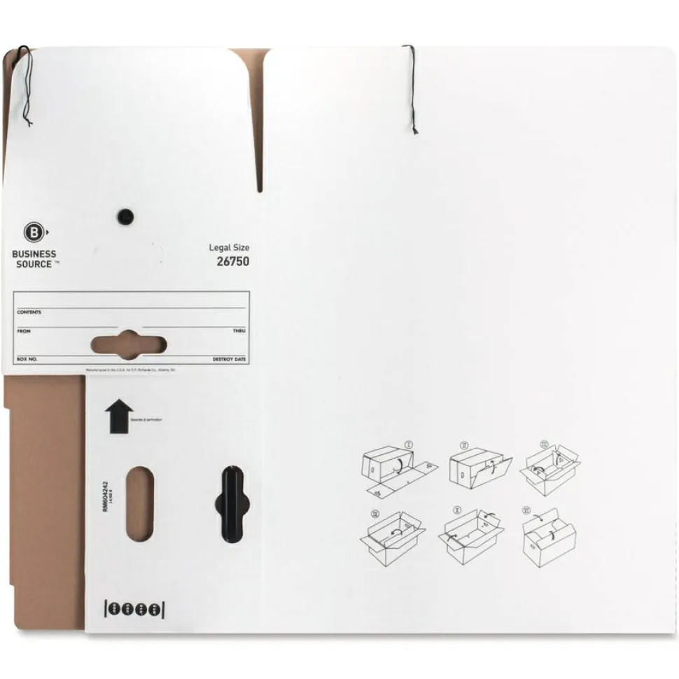 Business Source Light Duty Legal Size Storage Box - External Dimensions: 15"x 24" Depth x 10" - Media Size Supported: Legal - 26750
