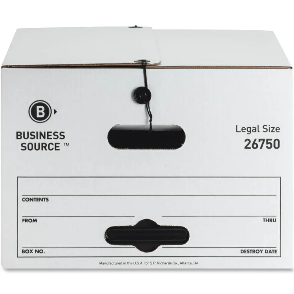 Business Source Light Duty Legal Size Storage Box - External Dimensions: 15"x 24" Depth x 10" - Media Size Supported: Legal - 26750