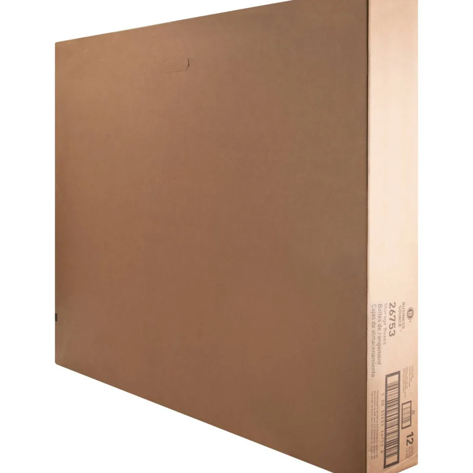 Business Source Light-Duty Storage Boxes With Lift-Off Lids, Legal Size, 15" x 24" x 10", White, Box Of 12