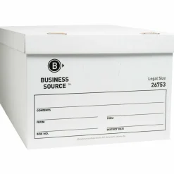 Business Source Light-Duty Storage Boxes With Lift-Off Lids, Legal Size, 15
