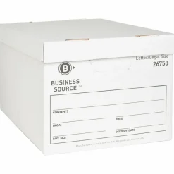 Business Source Medium-Duty Storage Boxes With Lift-Off Lids, Legal/Letter Size, 12