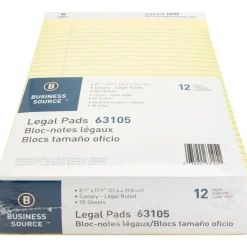 Business Source Micro-Perforated Legal Ruled Pads - 50 Sheets - 0.34" Ruled - 16 lb Basis Weight - 8 1/2"x11 3/4" Sheet Size - 63105