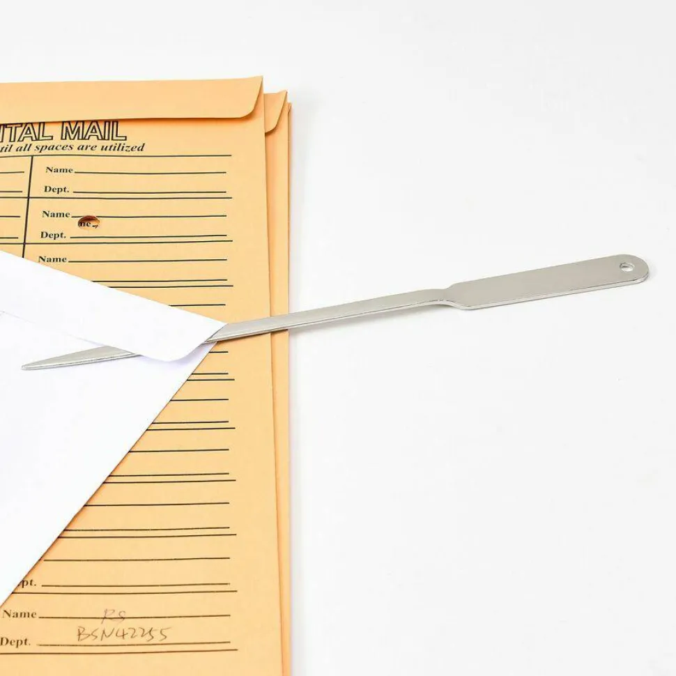 Business Source Nickel-Plated Letter Opener - 9" Length - Desktop - Silver - 1 Each