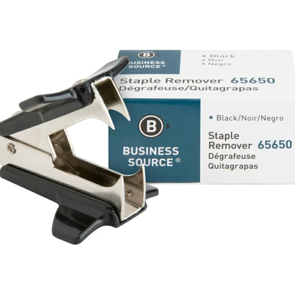Business Source Nickel-plated Teeth Staple Remover - Plastic - Black - 1 Each