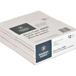 Business Source Plain Memo Pads - 100 Sheets - Plain - Glued - Unruled Front Ruling - 15 lb Basis Weight - 65900