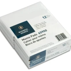 Business Source Plain Memo Pads - 100 Sheets - Plain - Glued - Unruled Front Ruling - 15 lb Basis Weight - 65900