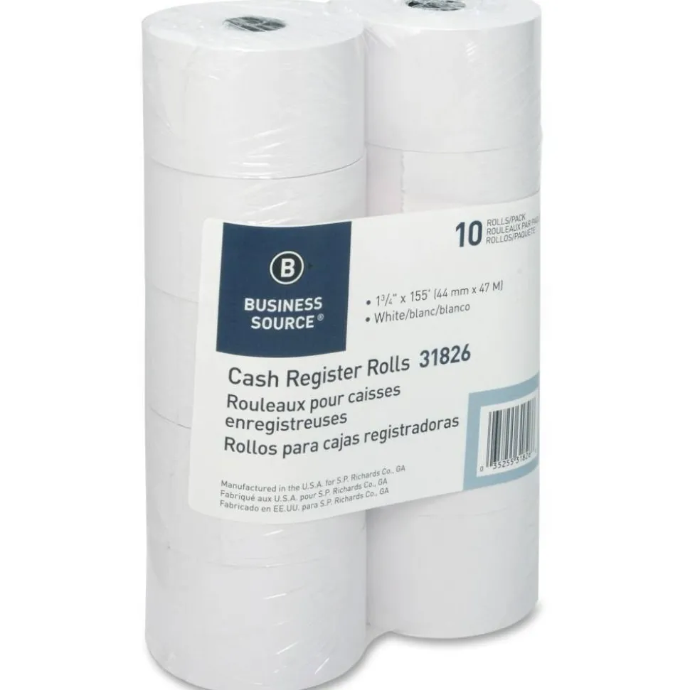 Business Source 1-Ply 155' Adding Machine Paper Rolls, 31826