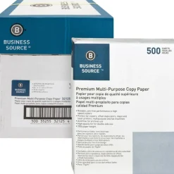 Business Source Premium Multi-Use Printer & Copy Paper, Letter (8.5" x 11"), 2500 Sheets Per Case, 20 Lb, 92 Brightness