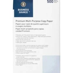 Business Source Premium Multi-Use Printer & Copy Paper, White, Legal (8.5" x 14"), 5000 Sheets Per Case, 20 Lb, 92 Brightness
