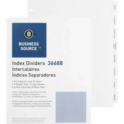 Business Source Punched Tabbed Laser Index Dividers - 8 Blank Tab(s) - 8 Tab(s)/Set - 8.5" Dividerx 11" Divider - 36688