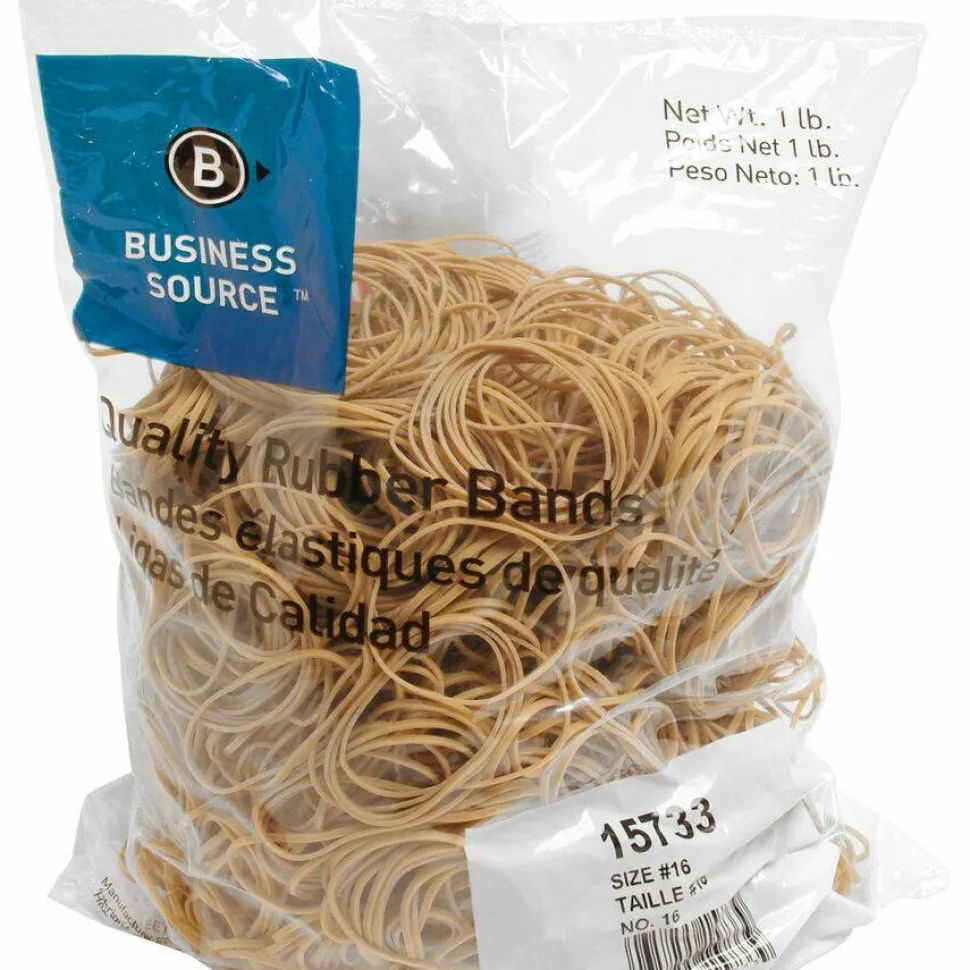 Business Source Quality Rubber Bands - Size: #16 - 2.5" Length x 0.1" Width - Sustainable - Rubber - Crepe - 1800 / Pack