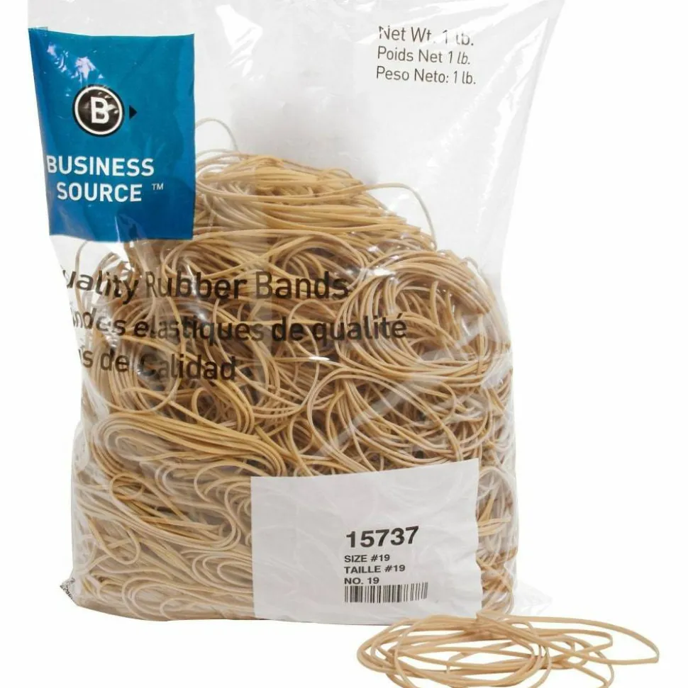 Business Source Quality Rubber Bands - Size: #19 - 3.5" Length x 0.1" Width - Sustainable - Rubber - Crepe - 1250 / Pack