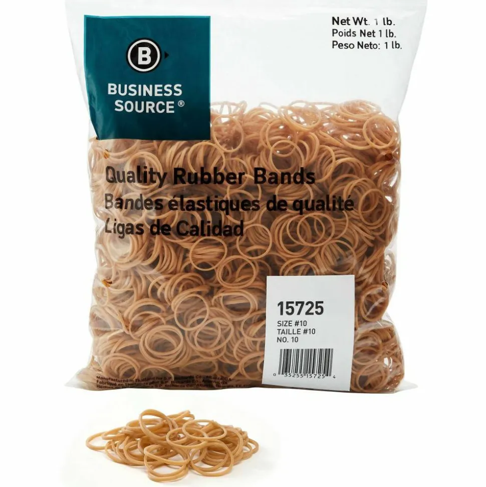 Business Source Quality Rubber Bands - Size: #10 - 1.3" Length x 0.1" Width - Sustainable - Rubber - Crepe - 3700 / Pack