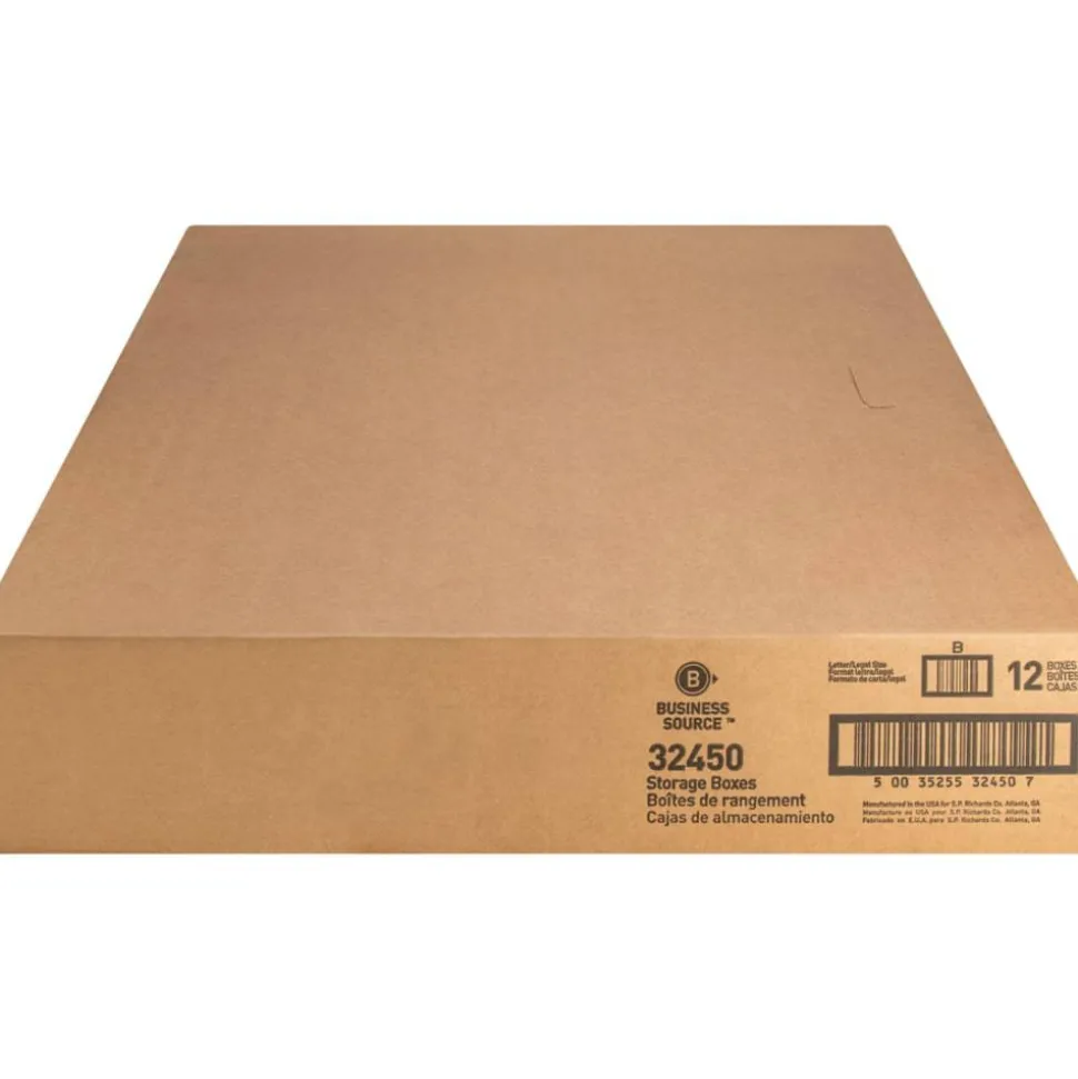 Business Source Quick Setup Medium-Duty Storage Box - External Dimensions: 12"x 15" Depth x 10" - Media Size Supported: Legal, Letter - 32450