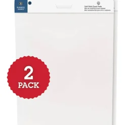 Business Source Self-stick Easel Pads - 30 Sheets - Plain - 25" x 30" Sheet Size - White Paper - Cardboard Cover - Self-stick - 2 / Carton