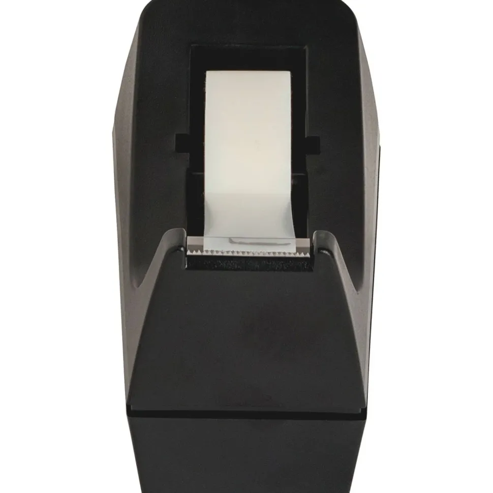 Business Source Standard Desktop Tape Dispenser - 1" Core - Non-skid Base - Plastic - Black - 1 Each