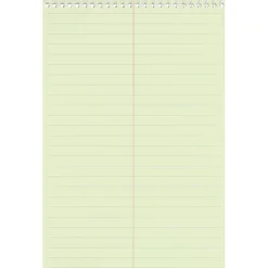 Business Source Steno Notebook - 70 Sheets - Wire Bound - Gregg Ruled Margin - 15 lb Basis Weight - 6"x9" Sheet Size - Green Paper - Stiff-back