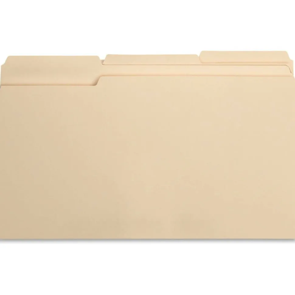 Business Source 1/3 Tab Cut Legal Recycled Top Tab File Folder