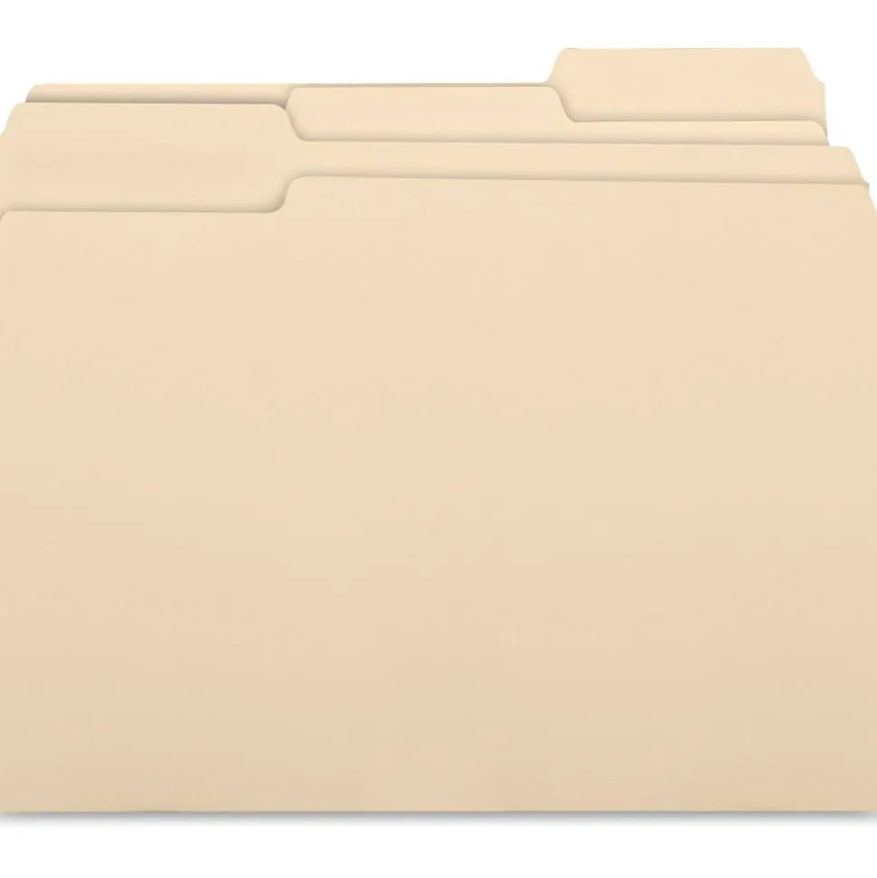 Business Source 1/3 Tab Cut Letter Recycled Top Tab File Folder