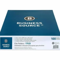 Business Source 1/3 Tab Cut Letter Recycled Top Tab File Folder