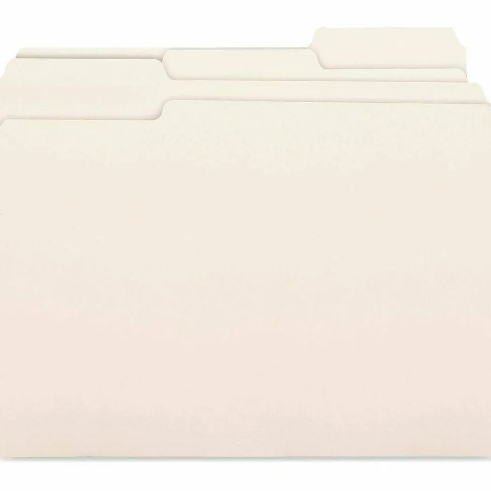 Business Source 1/3 Tab Cut Letter Recycled Top Tab File Folder