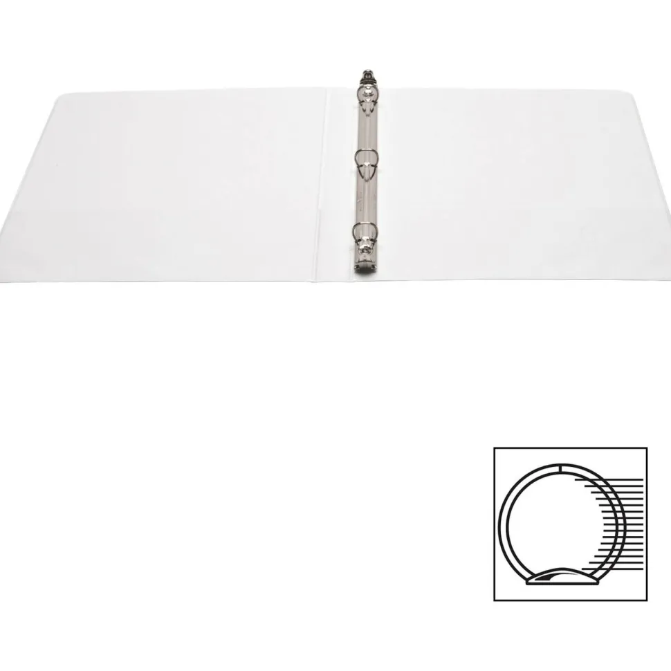 Business Source View 3-Ring Binder, 1/2" Round Rings, White