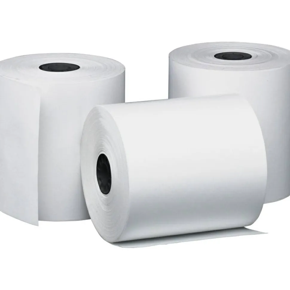 Business Source 3-1/8"x230' POS Receipt Thermal Rolls, 3 1/8" x 230 ft, 48 g/m² Grammage, White, 10-Pack