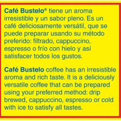 Café Bustelo Espresso Blend Coffee Packs, Dark Roast, Packet Makes 8 Cups, 30 Packs/Carton