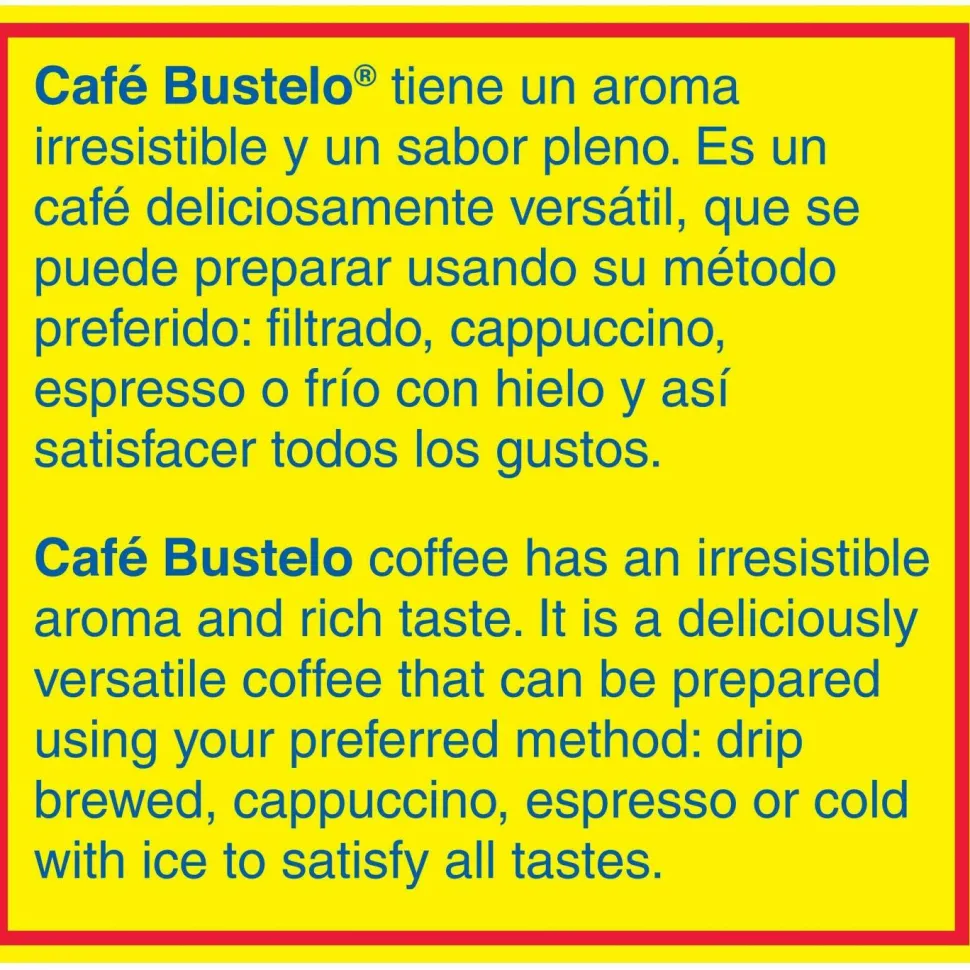 Café Bustelo Espresso Blend Coffee Packs, Dark Roast, Packet Makes 8 Cups, 30 Packs/Carton
