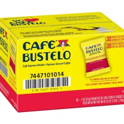 Café Bustelo Espresso Blend Coffee Packs, Dark Roast, Packet Makes 8 Cups, 30 Packs/Carton