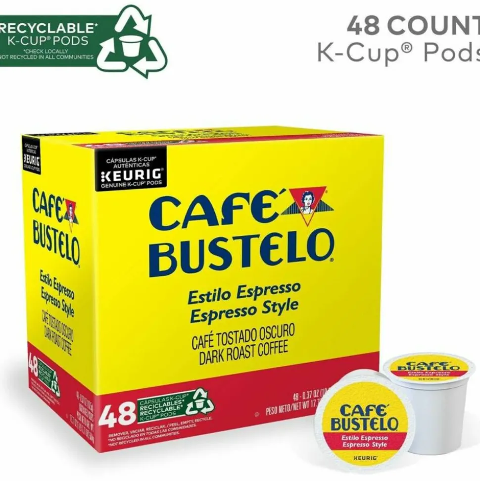 Cafe Bustelo Caf Bustelo Espresso Roast Coffee K Cup Pods, Box Of 48