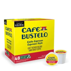 Cafe Bustelo Caf Bustelo Espresso Roast Coffee K Cup Pods, Box Of 48