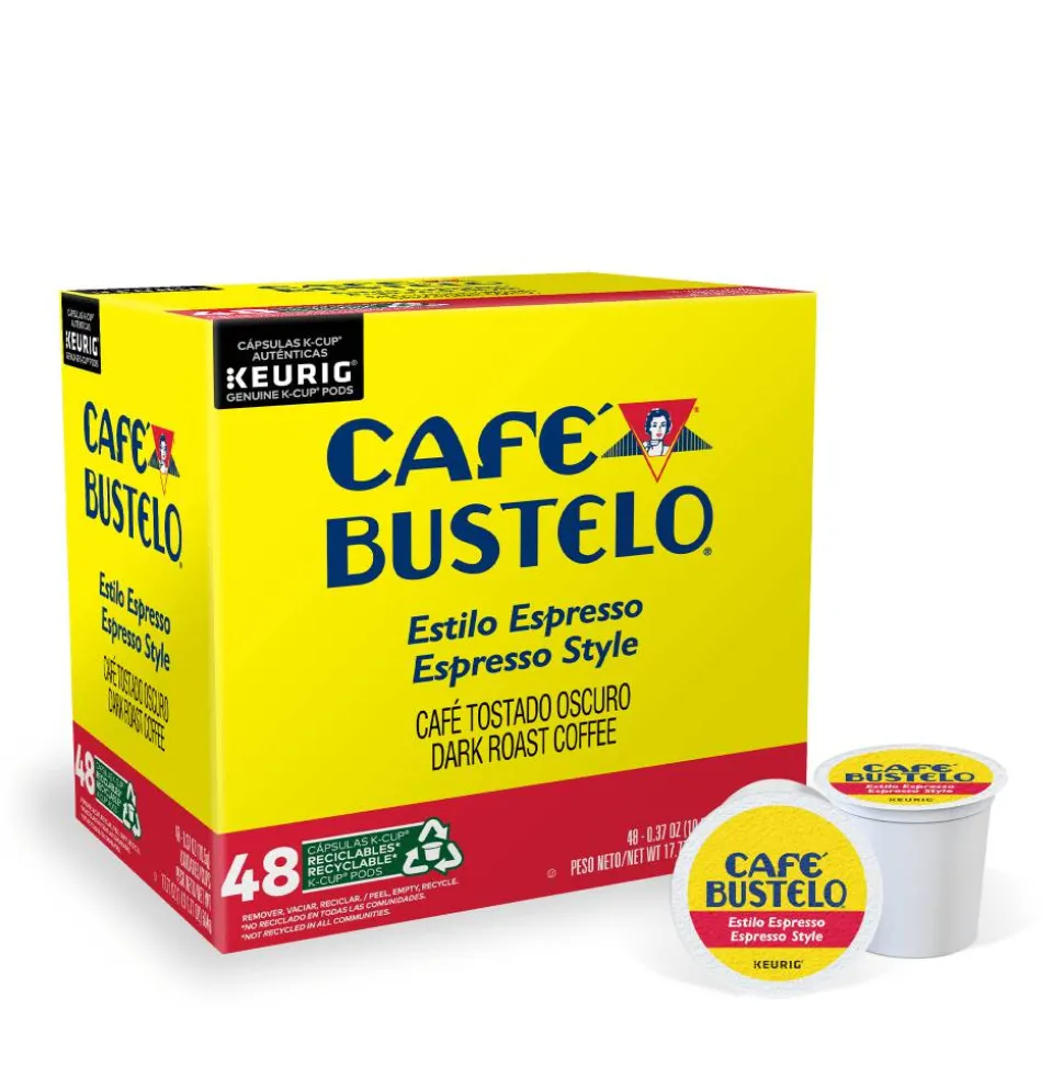 Cafe Bustelo Caf Bustelo Espresso Roast Coffee K Cup Pods, Box Of 48