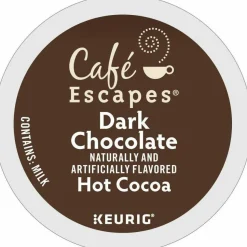 Cafe Escapes Caf Escapes Dark Chocolate Hot Cocoa Single Serve K Cup , Box Of 24