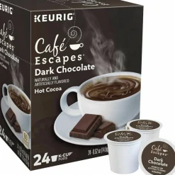 Cafe Escapes Caf Escapes Dark Chocolate Hot Cocoa Single Serve K Cup , Box Of 24