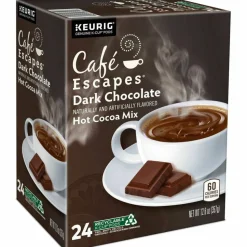 Cafe Escapes Caf Escapes Dark Chocolate Hot Cocoa Single Serve K Cup , Box Of 24