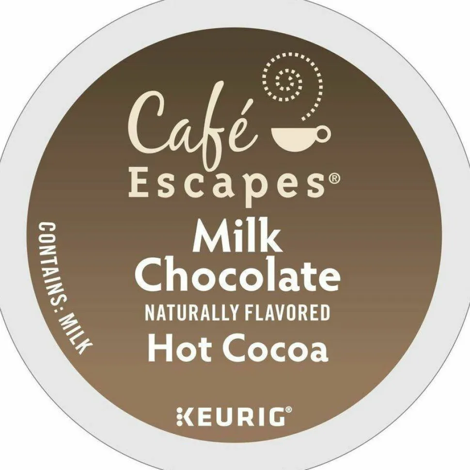 Cafe Escapes Caf Escapes Milk Chocolate Hot Cocoa Single Serve K Cup , Box Of 24