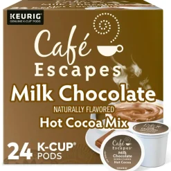 Cafe Escapes Caf Escapes Milk Chocolate Hot Cocoa Single Serve K Cup , Box Of 24