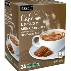 Cafe Escapes Caf Escapes Milk Chocolate Hot Cocoa Single Serve K Cup , Box Of 24